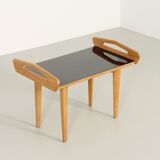 French side table in oak with large handles, 1950s.