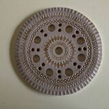 Pottery trivet 1970 in incised perforated stoneware