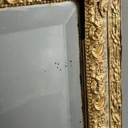 Large antique gilded metal mirror, 19th century