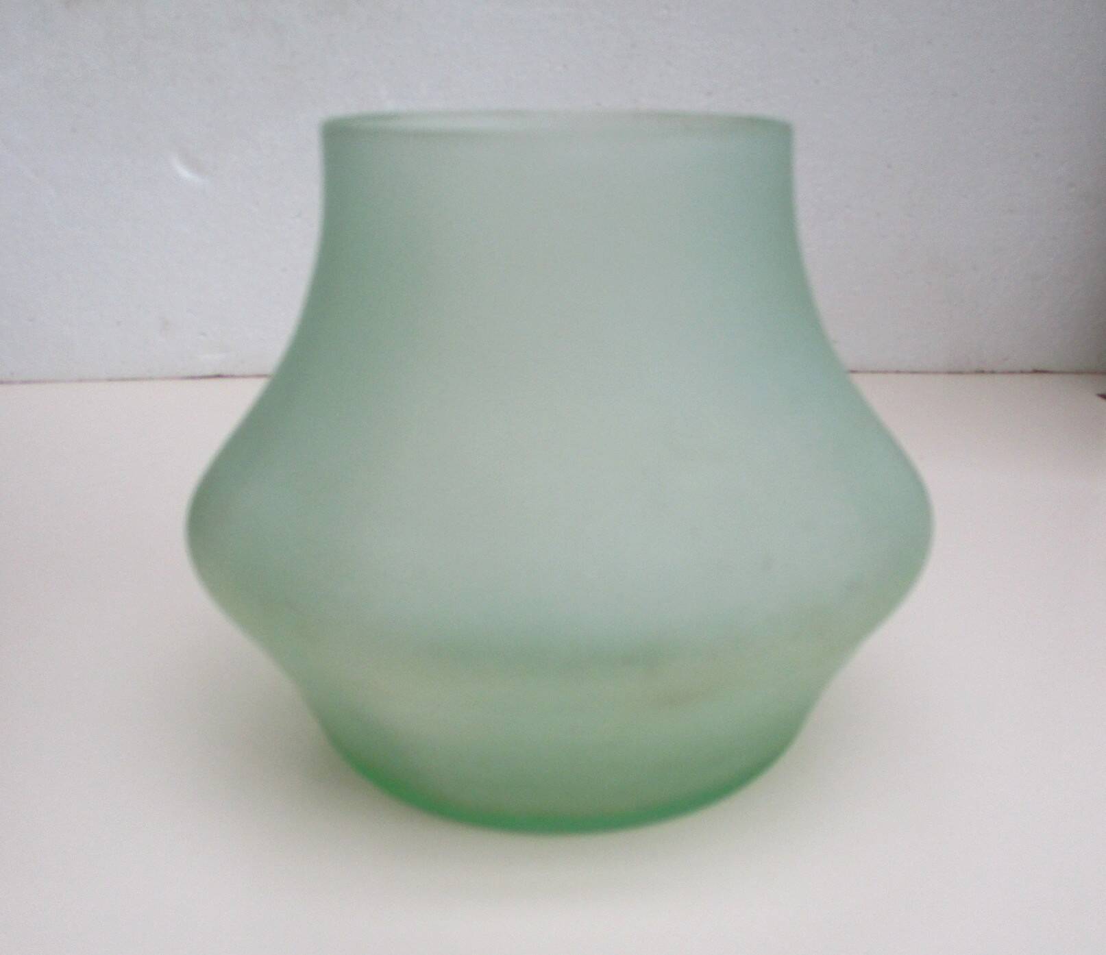Old glass paste vase - water green