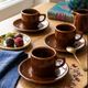 Set of 6 Bistro Cups and Saucers Porcelain Apilco Deshoulières