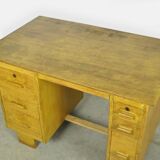 Small vintage oak writing desk, handmade in the 1930s in the Netherlands