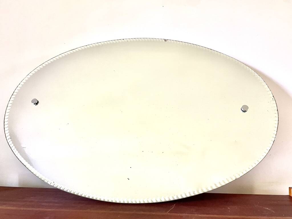 Large bevelled oval mirror 90x60 cm