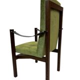 Vintage armchair solid wenge design 60s leather armrests design