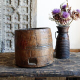 Old wooden pot