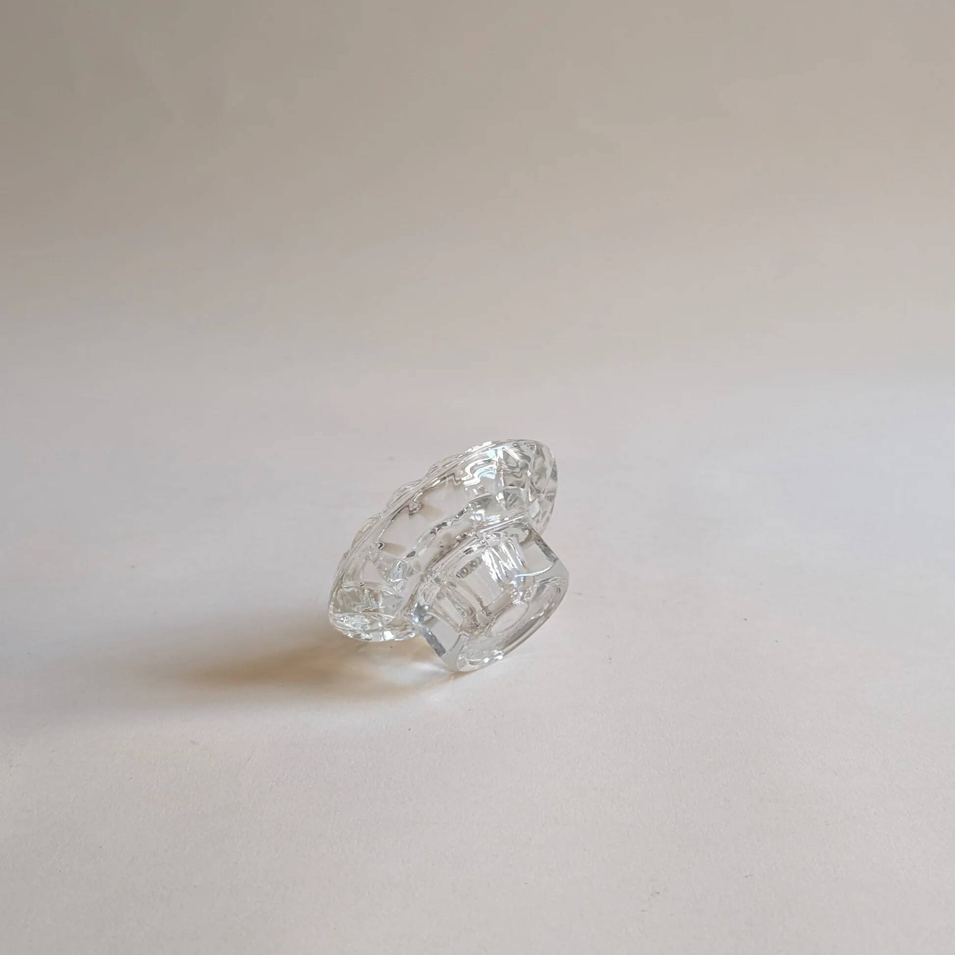 Chiseled glass candle holder