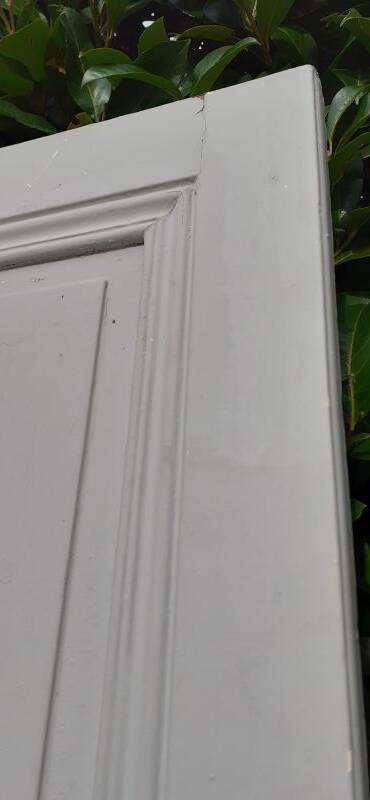 Communication door h221xL90cm old paneled, molded, interior