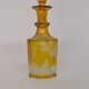 Bohemian glass carafe engraved amber colour
