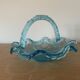 Small Moulded Blue Glass Basket Portieux
