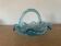 Petit Panier en Verre Moulé Bleu Portieux