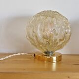 Textured Cast Amber Globe Lamp