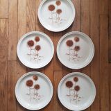 Set of 5 Sarreguemines dessert plates