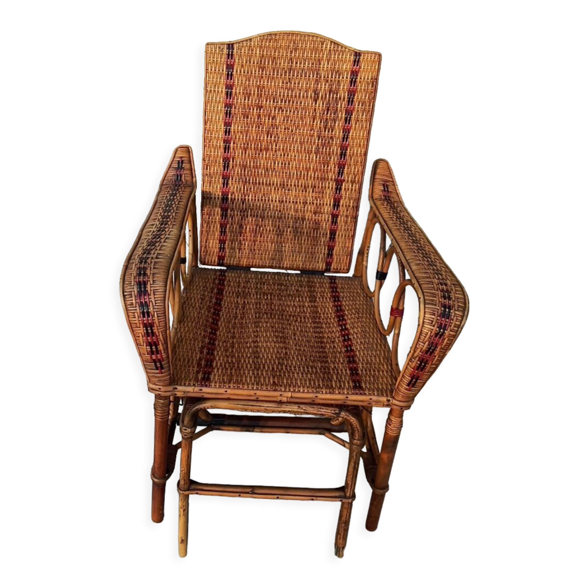 Rattan chaise longue