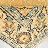 5x9 Vintage Yellow & Green Oriental Turkish Rug, 157x273Cm