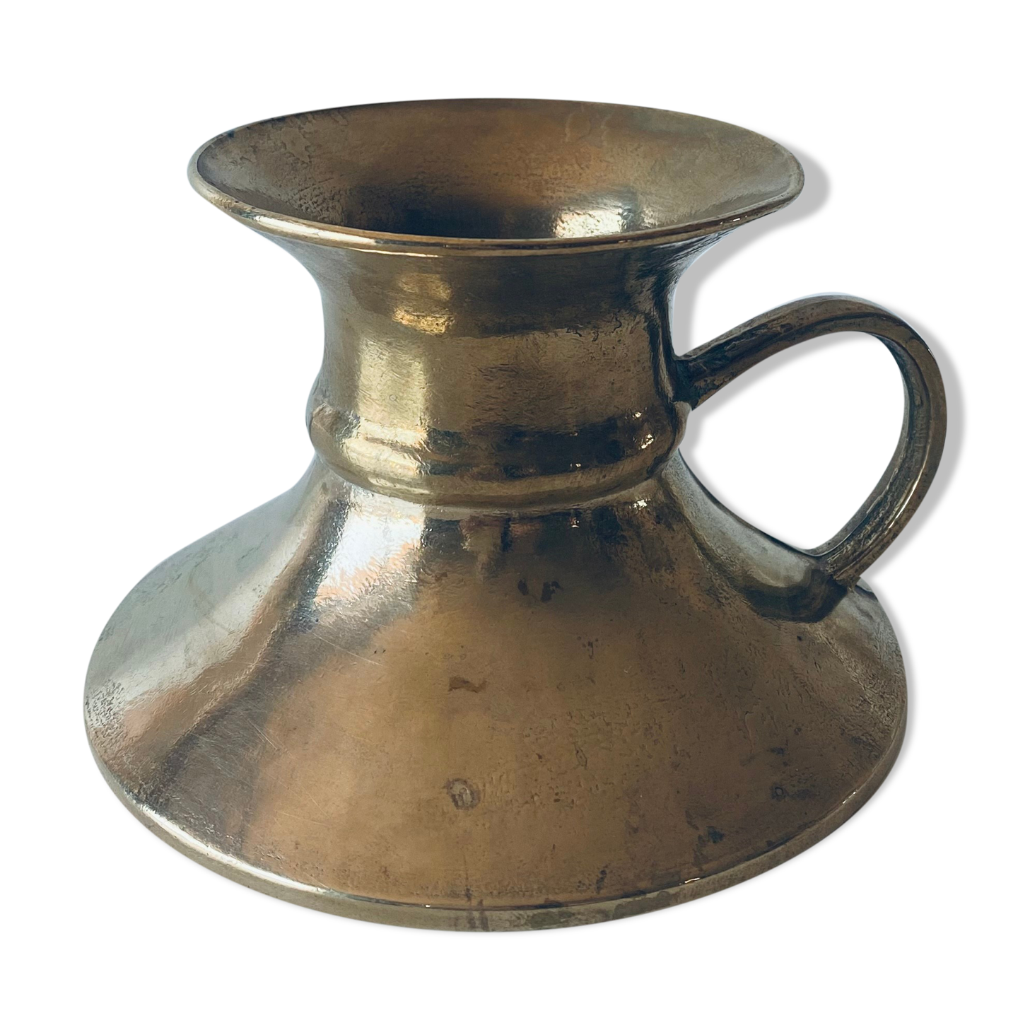 Old bronze church candle holder