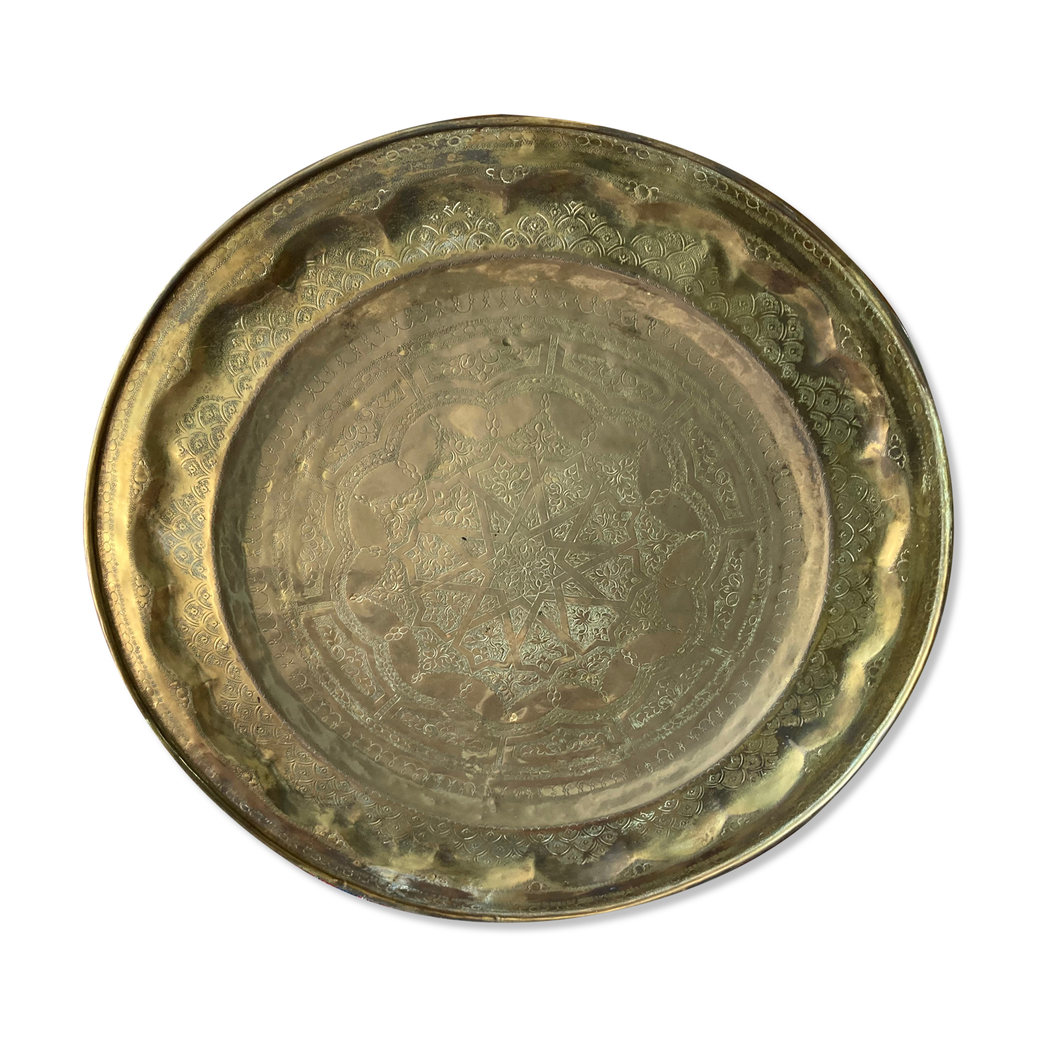 Moroccan brass tray
