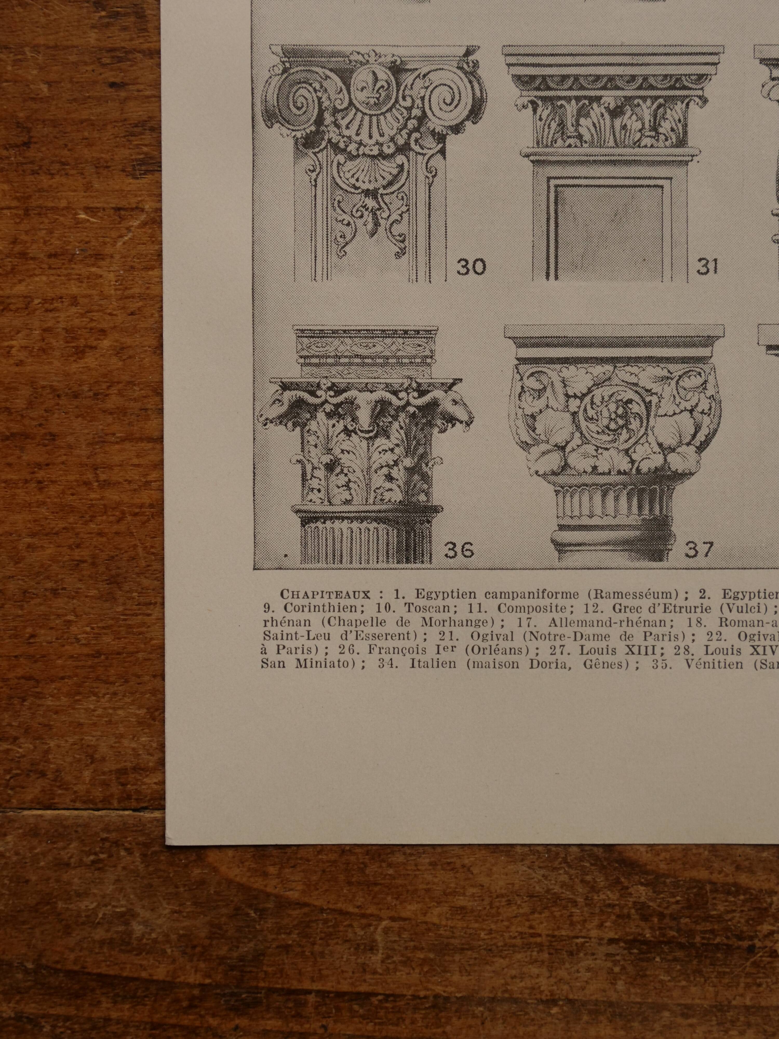 Original lithograph on capitals