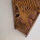 Vintage rattan bookcase shelf