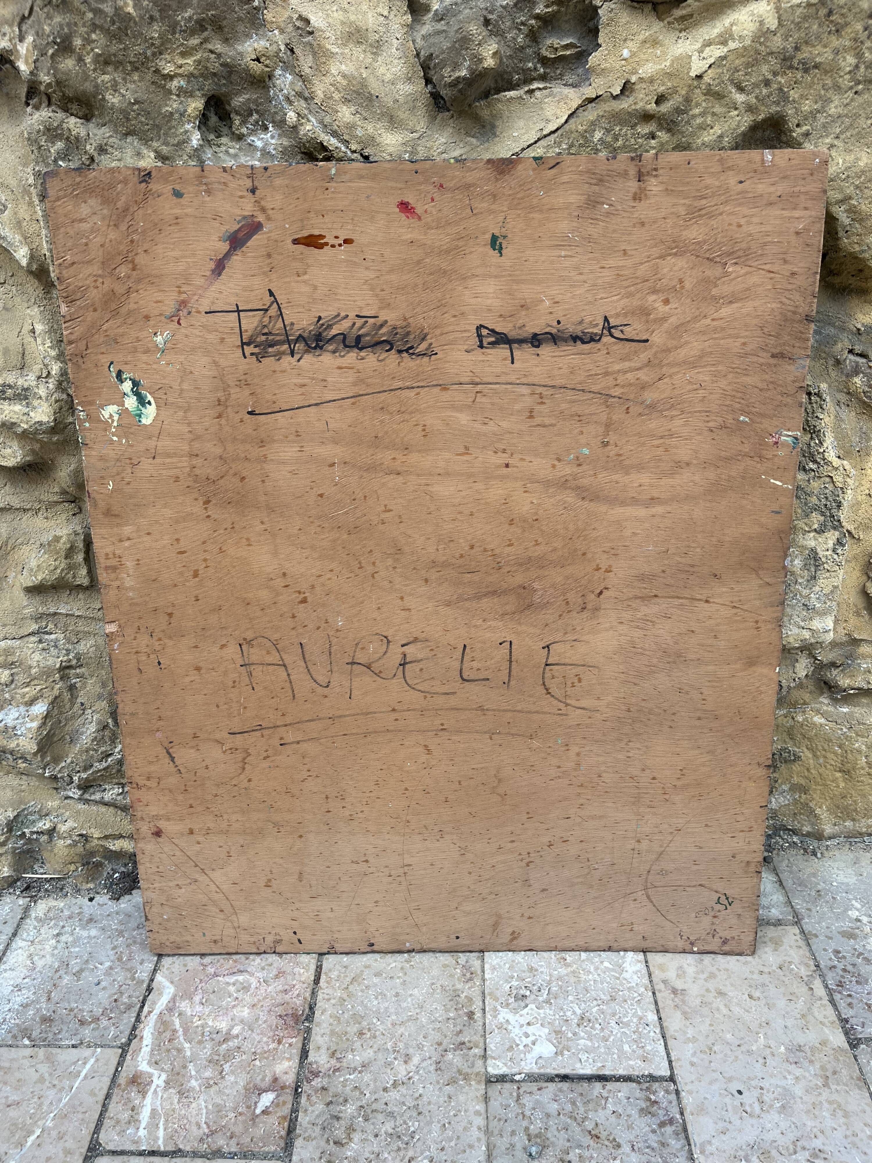 Antique painting – Bouquet of flowers on a patinated green background – signed