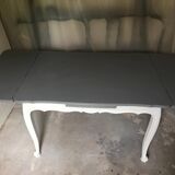 Dining table restyled gray and cream