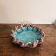 Empty Pocket Bowl Ceramic Pottery Bavent Turquoise Violet Glaze