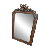 Large Louis-Philippe mirror with sculpted pediment - 119 x 77 cm