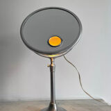 Vintage chrome Brot mirror, magnifying and illuminating, on adjustable stand, France 1960
