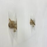 Set of 2 crystal glass rods wall lamps , 1970s