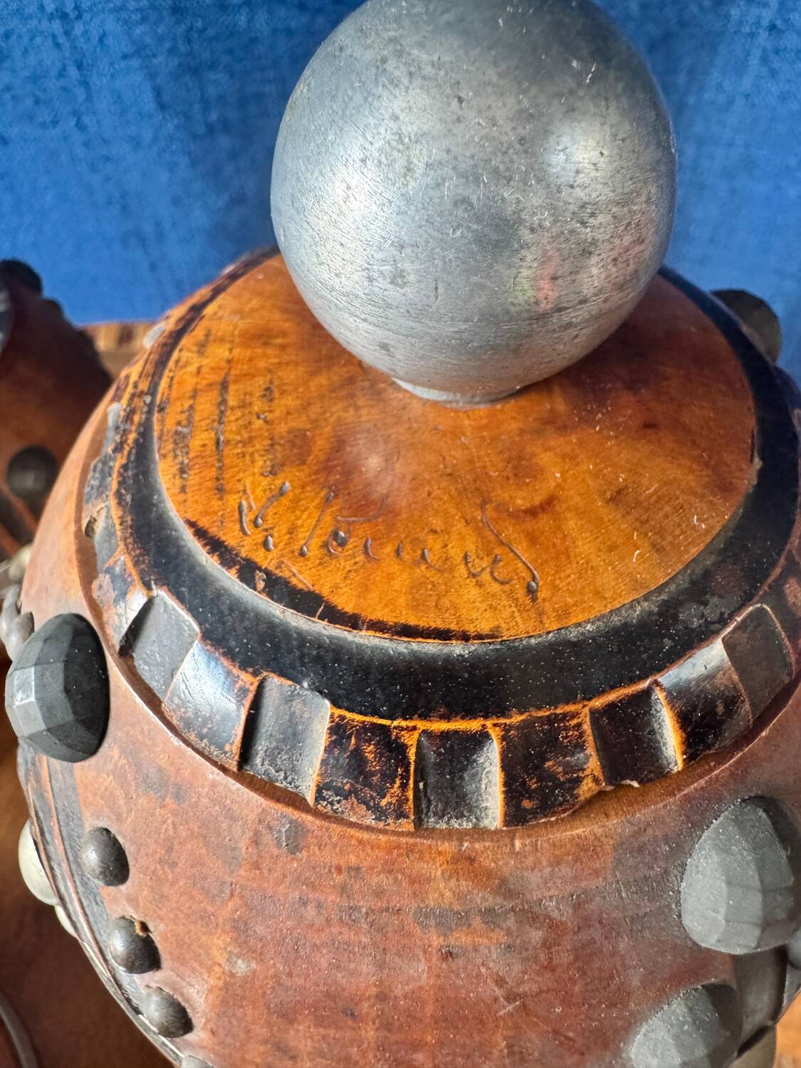 Rare Art Deco smoking table with accessories by J. Pérard