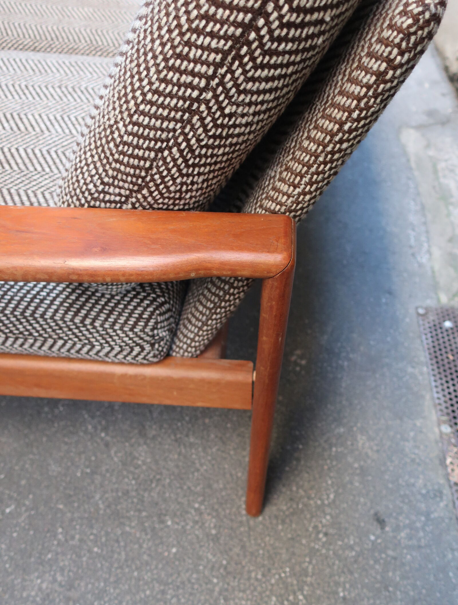 Scandinavian sofa from the 60s teak and fabric