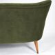 Vintage 1960s olive green velvet canapé – faithful replica, entirely