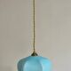 Mini blue opaline suspension art deco
