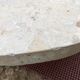 Asymmetrical coffee table from the 80s made of Mactan stone and Magnussen Ponte travertine.