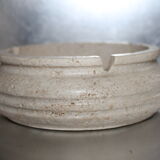 Set ashtray and table lighter in vintage travertine 1960