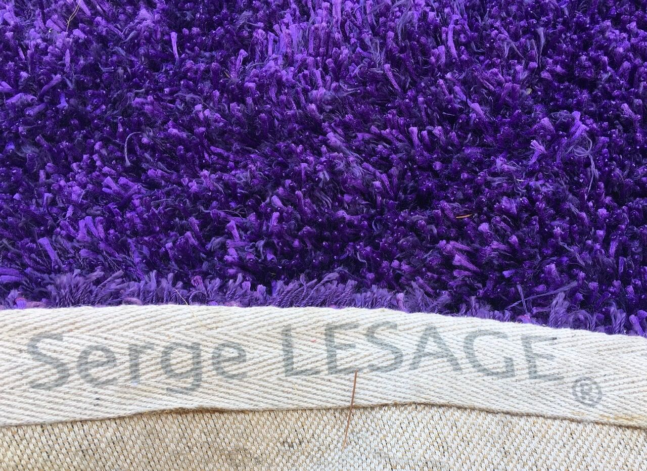 Purple wool carpet by Serge Lesage, France, 1970s