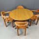 Rainer Daumiller pine wood dining set for Hirtshals Savvaerk - set of 4