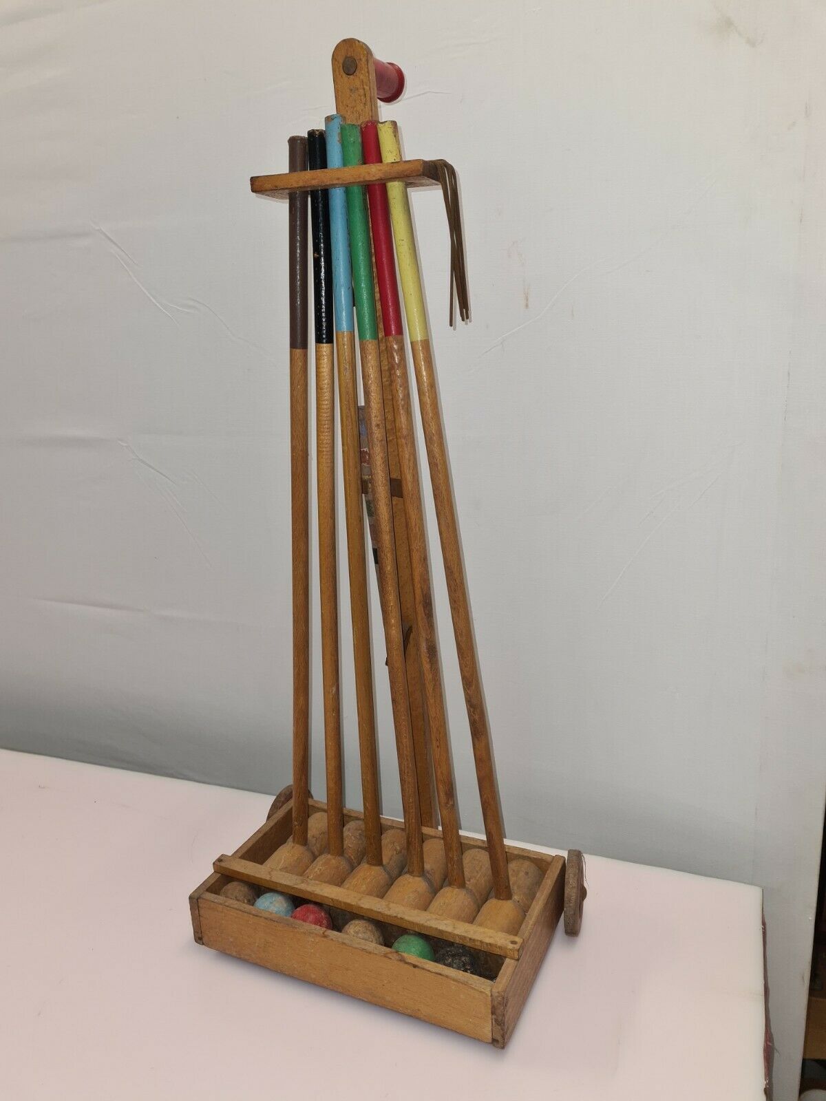 vintage wooden croquet game