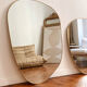 IRREGULAR TRAPEZE MIRROR ORGANIC GOLDEN BRASS MINIMALIST