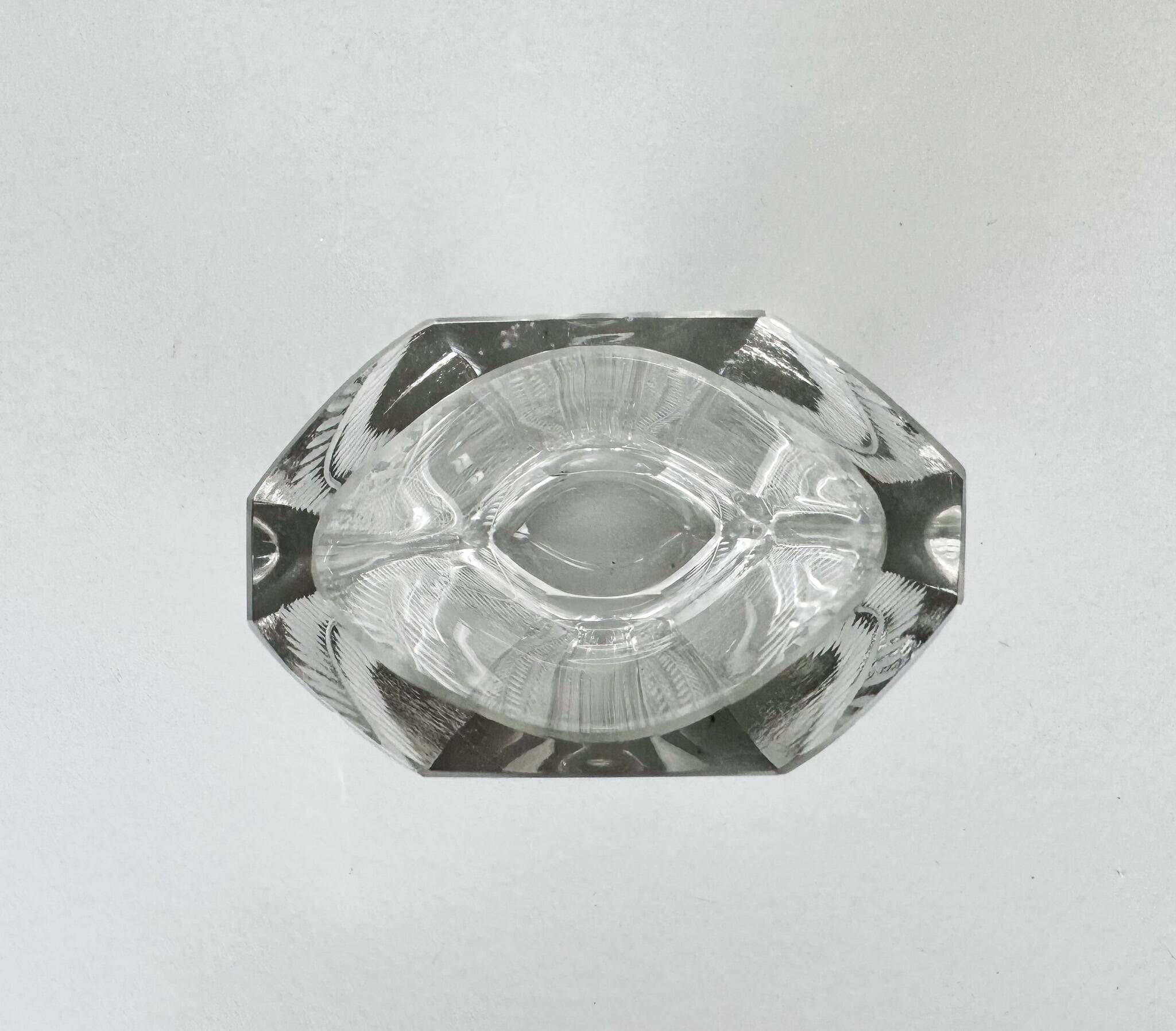 Art Deco Facet Cut Glass Vase