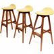 Three 1960s Danish Bar Stools In Rosewood & Leather by Erik Buch
