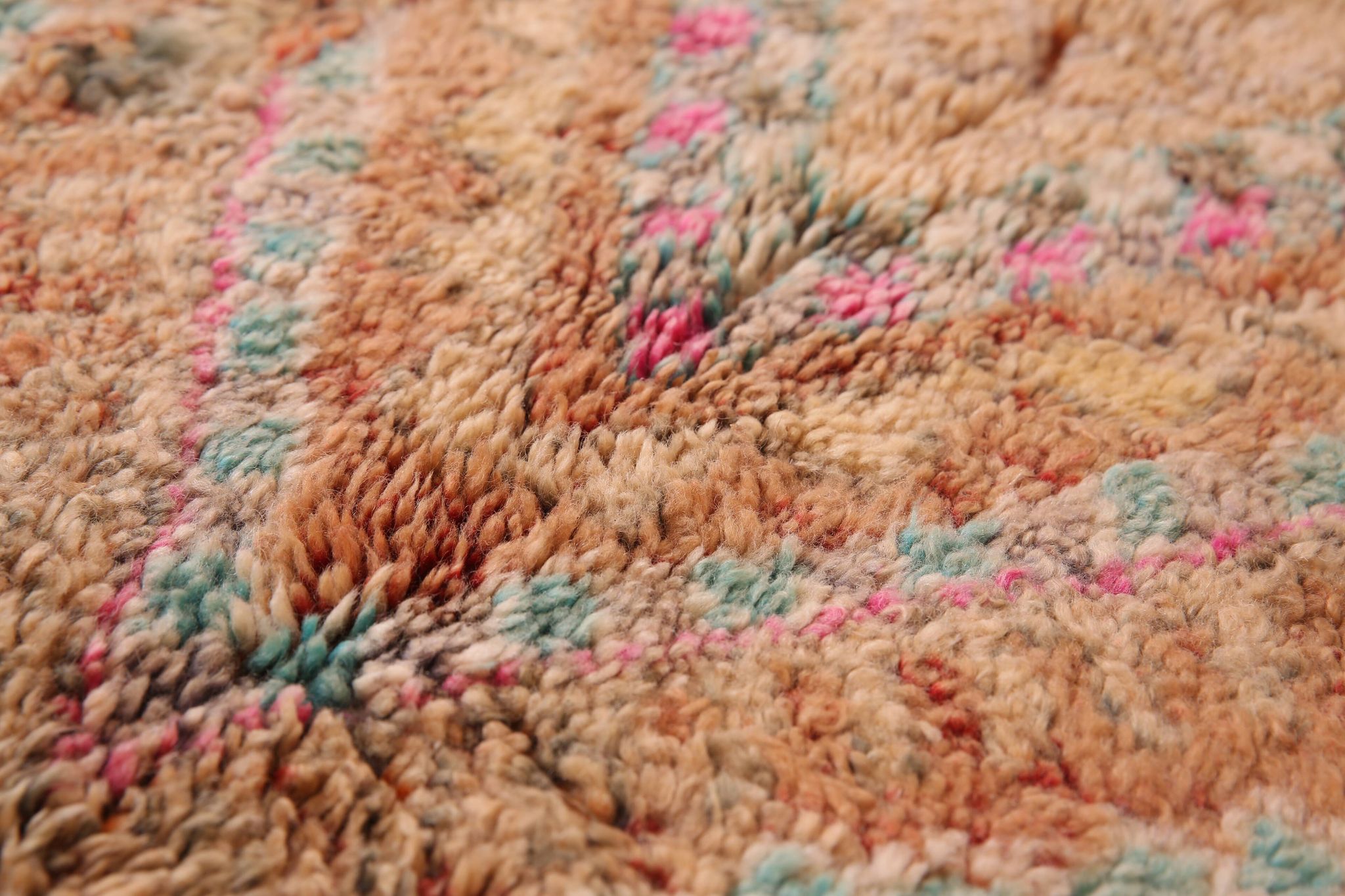 Peach Vintage Moroccan Rug 170 x 230 cm, Berber Wool Rug, Handmade Boho Rug