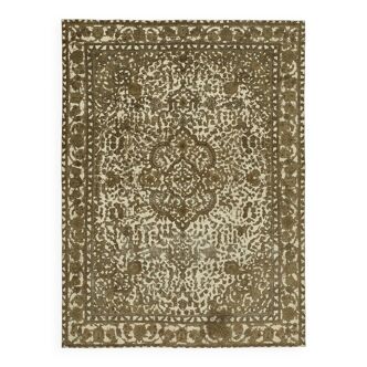 Tapis de laine beige noué à la main vintage années 1970 292 cm x 380 cm Laine Beige