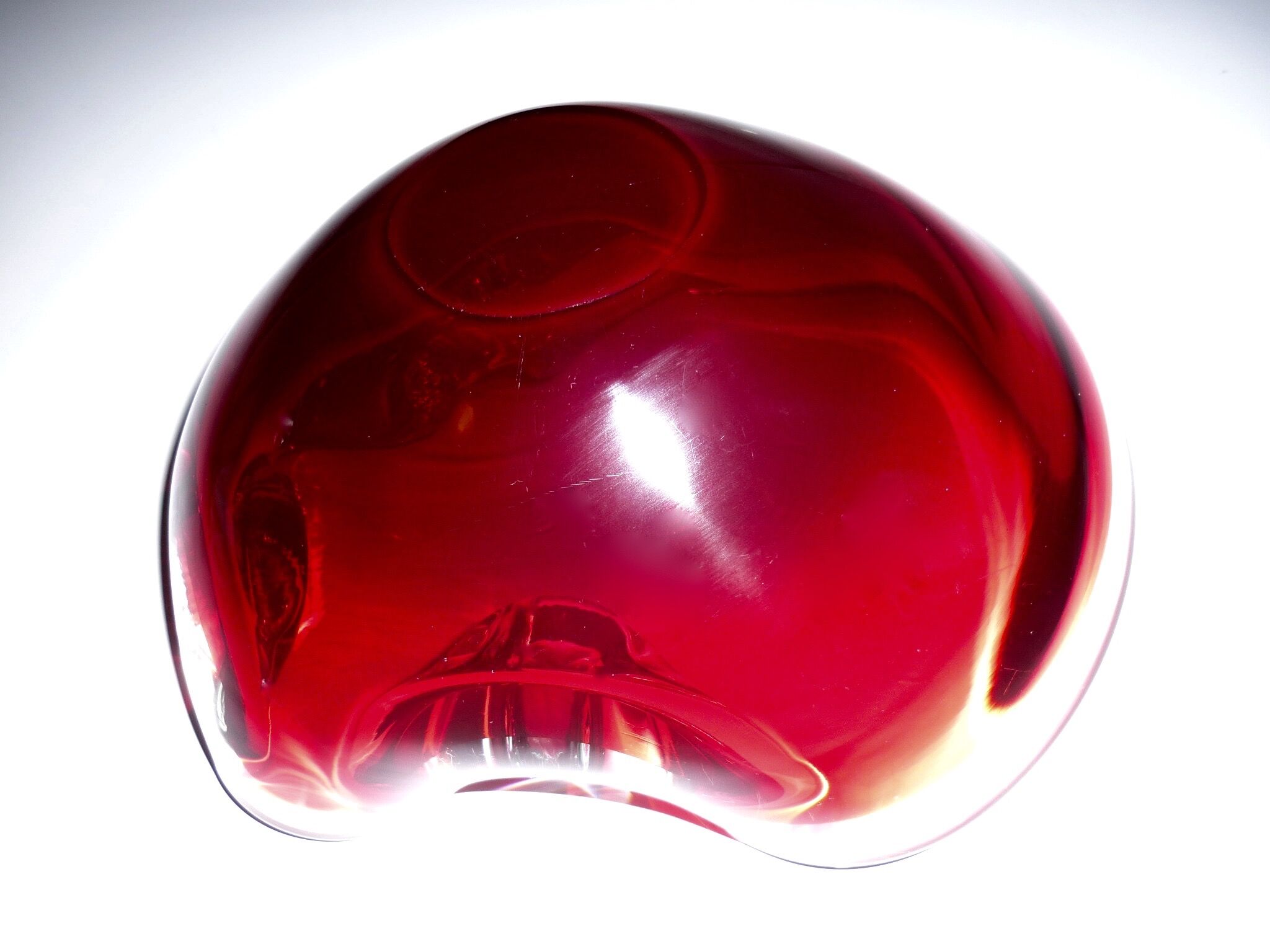 Ruby and transparent red Murano ashtray