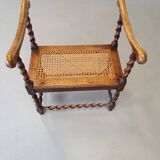 Wokkel chair with armrests and webbing seat