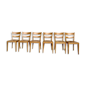 Serie de 6 chaises bistrot - bois clair