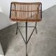Wicker and metal stool Dennis Lennon 1950