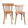 Lot de deux chaises de bistrot vintage en bois courbé - baumann