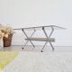 Table design basse chrome et verre années 70