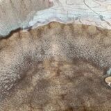 Large East German pottery bowl from the mid-century GDR by Strehla Keramik, 1960s.