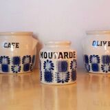 Set of 70s stoneware condiment pots